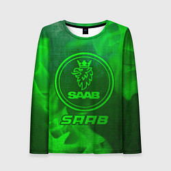 Лонгслив женский Saab - green gradient, цвет: 3D-принт
