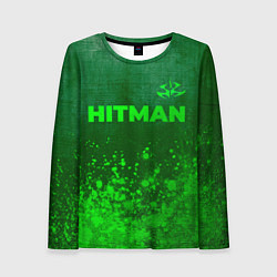 Лонгслив женский Hitman - green gradient посередине, цвет: 3D-принт