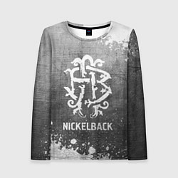 Лонгслив женский Nickelback - grey gradient, цвет: 3D-принт