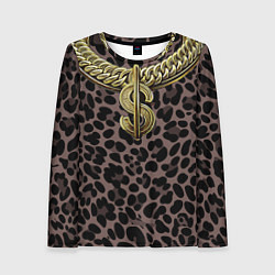 Женский лонгслив Костюм богача с золотой цепью