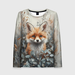 Лонгслив женский Грустный лисёнок, цвет: 3D-принт