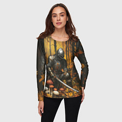 Лонгслив женский Воин в осеннем лесу, цвет: 3D-принт — фото 2