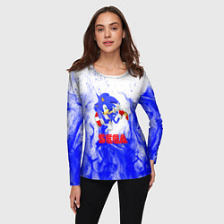 Лонгслив женский Sonic flame blue, цвет: 3D-принт — фото 2