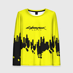 Женский лонгслив Cyberpunk 2077 geometry yellow