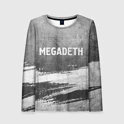 Лонгслив женский Megadeth - grey gradient посередине, цвет: 3D-принт