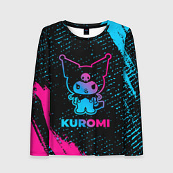 Лонгслив женский Kuromi - neon gradient, цвет: 3D-принт