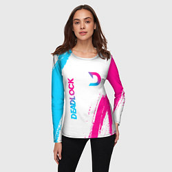 Лонгслив женский Deadlock neon gradient style вертикально, цвет: 3D-принт — фото 2