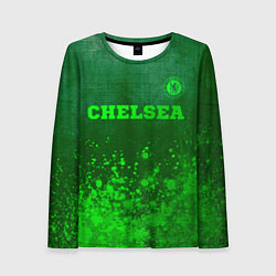 Лонгслив женский Chelsea - green gradient посередине, цвет: 3D-принт