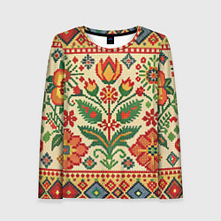 Женский лонгслив Славянский узор и орнамент
