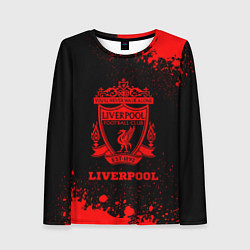 Лонгслив женский Liverpool - red gradient, цвет: 3D-принт