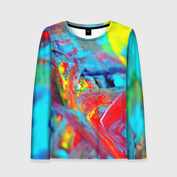 Женский лонгслив Абстрактные краски неон