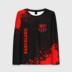 Женский лонгслив Barcelona - red gradient вертикально