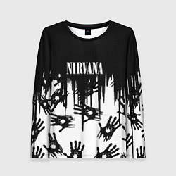 Женский лонгслив Nirvana rok hand