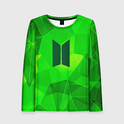 Лонгслив женский BTS green poly, цвет: 3D-принт