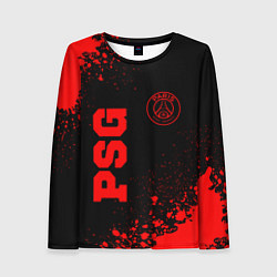 Женский лонгслив PSG - red gradient вертикально