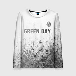 Лонгслив женский Green Day - white gradient посередине, цвет: 3D-принт