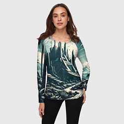 Лонгслив женский Фантастика город, цвет: 3D-принт — фото 2