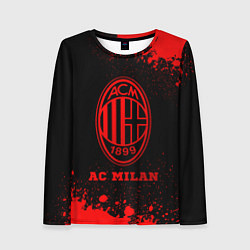 Лонгслив женский AC Milan - red gradient, цвет: 3D-принт