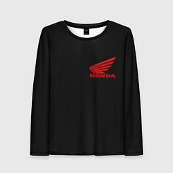 Женский лонгслив Honda red logo auto steel