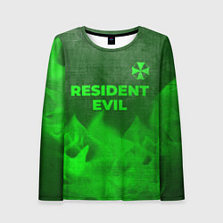 Женский лонгслив Resident Evil - green gradient посередине