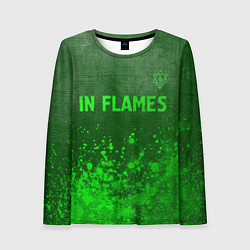 Лонгслив женский In Flames - green gradient посередине, цвет: 3D-принт