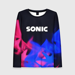 Женский лонгслив Sonic neon flame