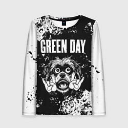 Лонгслив женский Green Day рок пес, цвет: 3D-принт