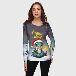 Лонгслив женский С новым 2025 годом змейка, цвет: 3D-принт — фото 2