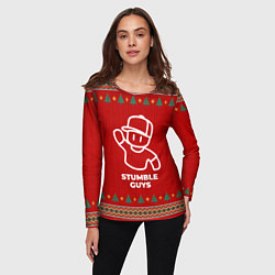 Лонгслив женский Stumble Guys new year, цвет: 3D-принт — фото 2