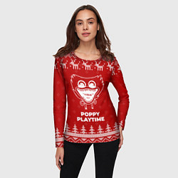 Лонгслив женский Новогодний Poppy Playtime с оленями, цвет: 3D-принт — фото 2