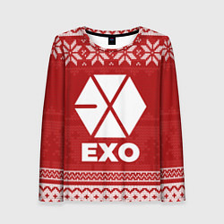 Лонгслив женский Новогодний Exo, цвет: 3D-принт