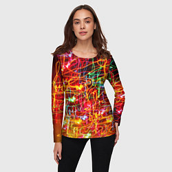 Лонгслив женский Неоновый хаос, цвет: 3D-принт — фото 2