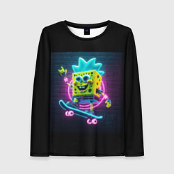 Женский лонгслив Sponge Bob on a skateboard - ai art fantasy