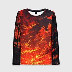 Лонгслив женский Багровый огненный закат, цвет: 3D-принт