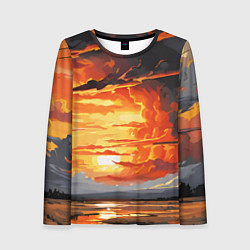 Лонгслив женский Багровый закат, цвет: 3D-принт