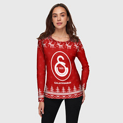 Лонгслив женский Новогодний Galatasaray с оленями, цвет: 3D-принт — фото 2