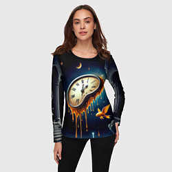 Лонгслив женский Течение времени - сюрреализм, цвет: 3D-принт — фото 2