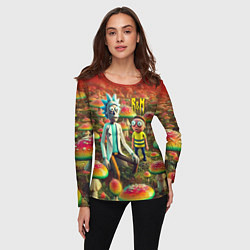 Лонгслив женский Рик и Морти заблудились в мухоморном поле, цвет: 3D-принт — фото 2