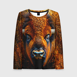 Женский лонгслив Голова бизона