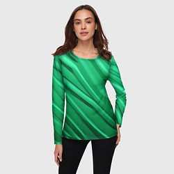 Лонгслив женский Зелёный пластик, цвет: 3D-принт — фото 2