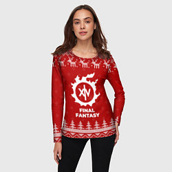Лонгслив женский Новогодний Final Fantasy с оленями, цвет: 3D-принт — фото 2