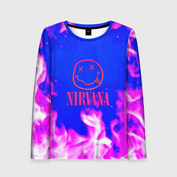 Женский лонгслив Nirvana neon flame