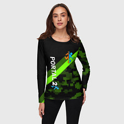 Лонгслив женский Portal camo steel geometry, цвет: 3D-принт — фото 2