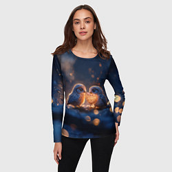 Лонгслив женский Милые влюбленные совушки, цвет: 3D-принт — фото 2