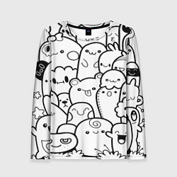 Лонгслив женский Doodle monsters, цвет: 3D-принт