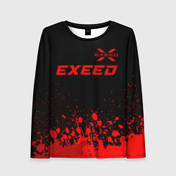 Лонгслив женский Exeed - red gradient посередине, цвет: 3D-принт