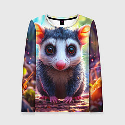 Лонгслив женский Опоссум в лесу, цвет: 3D-принт
