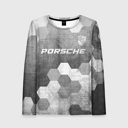 Женский лонгслив Porsche - grey gradient посередине