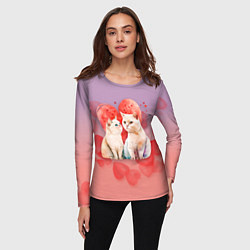 Лонгслив женский Мурчащая любовь, цвет: 3D-принт — фото 2