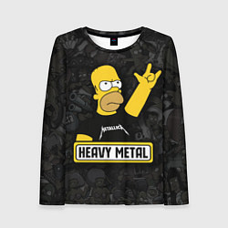 Женский лонгслив Heavy metal Гомер симпсон